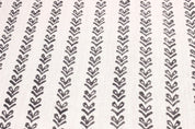 Hand Block Print Granite Grey Off White Linen Fabric - Tribal Arrow