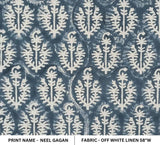 Block Print Gray Floral Fabric for Neutral Bedroom – Neel Gagan