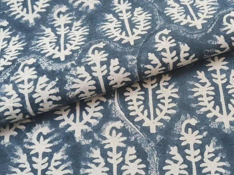 Block Print Gray Floral Fabric for Neutral Bedroom – Neel Gagan