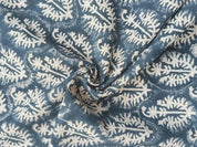 Block Print Gray Floral Fabric for Neutral Bedroom – Neel Gagan