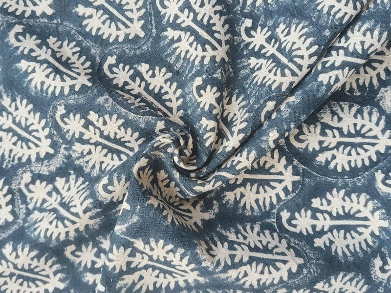 Block Print Gray Floral Fabric for Neutral Bedroom – Neel Gagan