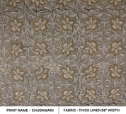 Hand Block Brown & Pink Linen Fabric for Cushions – Chudamani