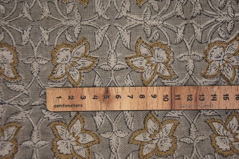 Hand Block Brown & Pink Linen Fabric for Cushions – Chudamani