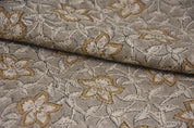 Hand Block Brown & Pink Linen Fabric for Cushions – Chudamani