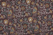 Hand Block Chocolate Brown Linen Fabric for Cushion Cover – Kundanvan