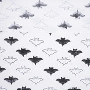 Hand Woven Block Print  White & Black Fabric For Cushion Covers - Bat