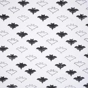 Hand Woven Block Print  White & Black Fabric For Cushion Covers - Bat
