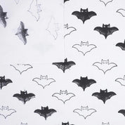 Hand Woven Block Print  White & Black Fabric For Cushion Covers - Bat