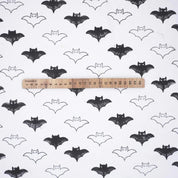 Hand Woven Block Print  White & Black Fabric For Cushion Covers - Bat