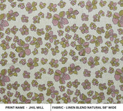 Hand Block Floral Linen Fabric For Curtains – Jhil Mill