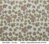 Hand Block Floral Linen Fabric For Curtains – Jhil Mill