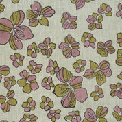 Hand Block Floral Linen Fabric For Curtains – Jhil Mill