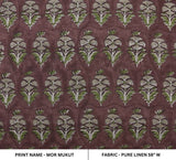Hand Block Floral Linen Fabric for Cushion Covers – Mormukut