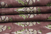 Hand Block Floral Linen Fabric for Cushion Covers – Mormukut