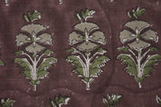 Hand Block Floral Linen Fabric for Cushion Covers – Mormukut
