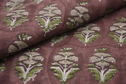 Hand Block Floral Linen Fabric for Cushion Covers – Mormukut