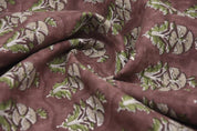 Hand Block Floral Linen Fabric for Cushion Covers – Mormukut