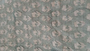 Hand Block Gray Floral Linen Fabric For Curtains - Super Star