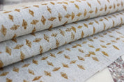 Hand Block Mini Floral Brown Linen Fabric – Diamond