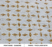 Hand Block Mini Floral Brown Linen Fabric – Diamond