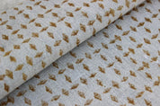 Hand Block Mini Floral Brown Linen Fabric – Diamond