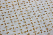 Hand Block Mini Floral Brown Linen Fabric – Diamond