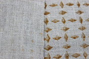 Hand Block Mini Floral Brown Linen Fabric – Diamond