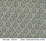 Hand Block Print Linen Fabric for Floral Home Decor- Pan Patti