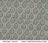 Hand Block Print Linen Fabric for Floral Home Decor- Pan Patti