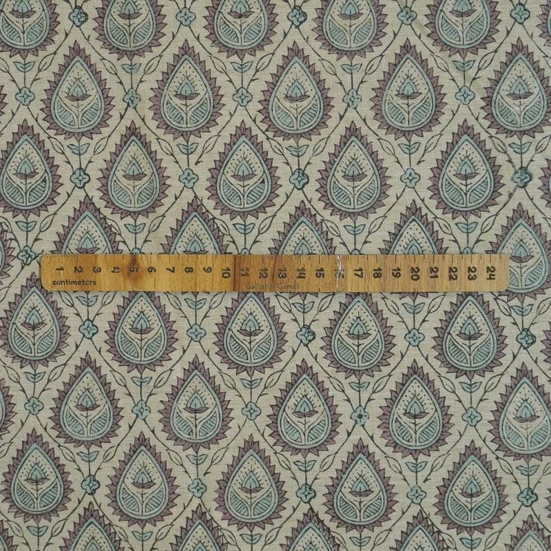Hand Block Print Linen Fabric for Floral Home Decor- Pan Patti