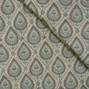 Hand Block Print Linen Fabric for Floral Home Decor- Pan Patti