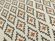 Hand Block Print Duck Canvas Brown & Black Fabric - Pukhraj