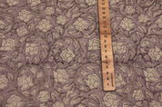 Hand Block Print Beige & Brown Thick Linen Fabric For Decor - Amrit vela
