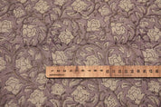 Hand Block Print Beige & Brown Thick Linen Fabric For Decor - Amrit vela