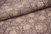 Hand Block Print Beige & Brown Thick Linen Fabric For Decor - Amrit vela