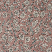 Hand Block Print Brown Thick Linen Fabric For Interior - Haridwar