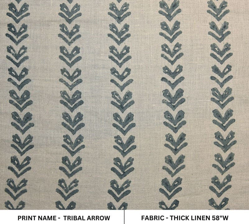 HandBlockPrint-DarkGray-ThickLinen58WFabric-TribalArrow_1.jpg