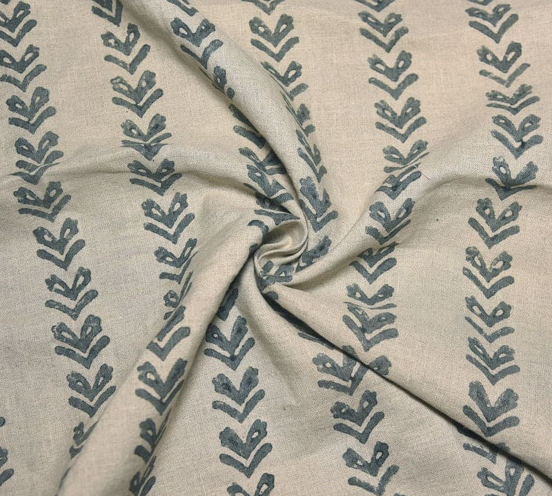 HandBlockPrint-DarkGray-ThickLinen58WFabric-TribalArrow_2.jpg