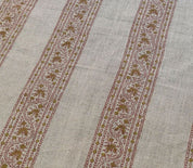 Hand Block Print Visceous Thick Linen Fabric For Drapes - Bela Chameli