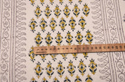 Handmade Block Print Mustard Duck Canvas Fabric – Goldfish Border