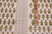 Handmade Block Print Mustard Duck Canvas Fabric – Goldfish Border