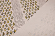 Handmade Block Print Mustard Duck Canvas Fabric – Goldfish Border