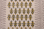 Handmade Block Print Mustard Duck Canvas Fabric – Goldfish Border