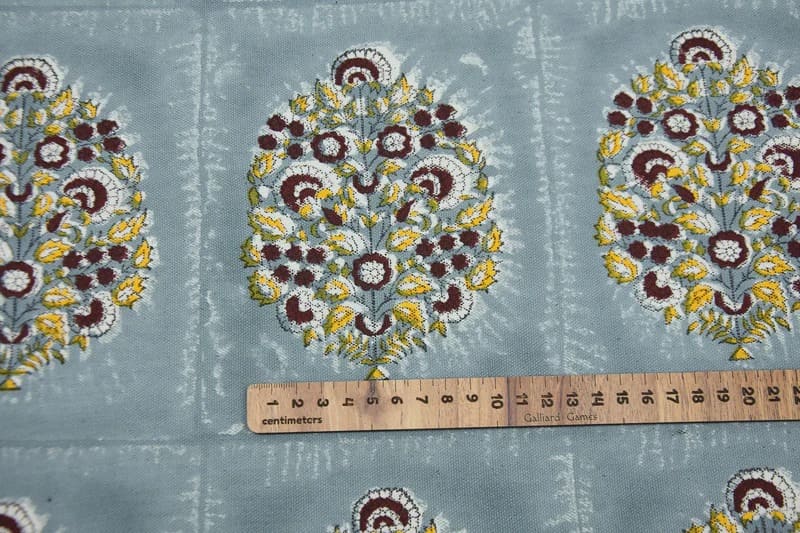 Hand Block Print Duck Canvas Fabric For pillow -  Guldasta
