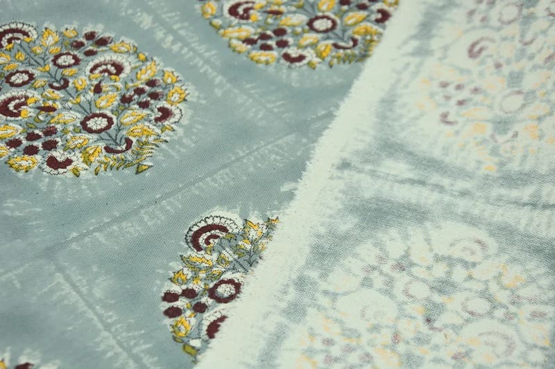 Hand Block Print Duck Canvas Fabric For pillow -  Guldasta