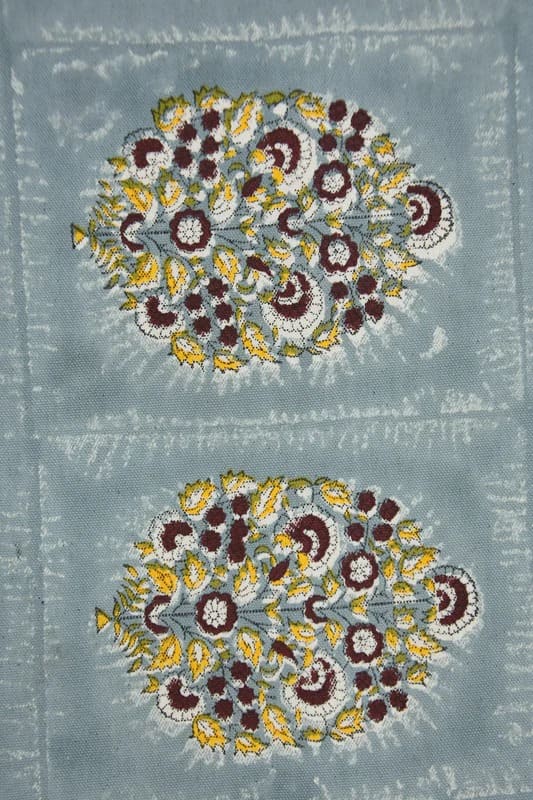 Hand Block Print Duck Canvas Fabric For pillow -  Guldasta