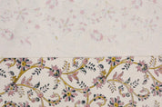 Handmade Block Printed Pink & Pastel Duck Canvas Fabric – Varanasi