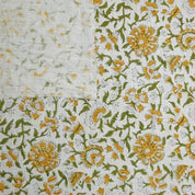 Hand Block Print Floral Viscose Linen Fabric 58" Pushplata