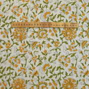 Hand Block Print Floral Viscose Linen Fabric 58" Pushplata