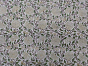 Hand Block Printed Gray & Mustard Thick Linen Fabric - Karwachauth